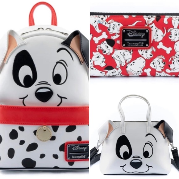 Loungefly Full Set Disney 101 Dalmatians 60th Anniversary backpack bag wallet